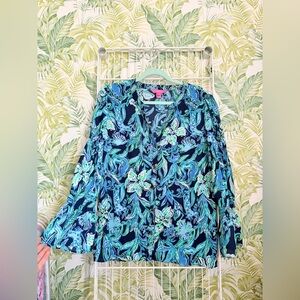 Women’s Lilly Pulitzer Maritza Top in High Tide Navy
